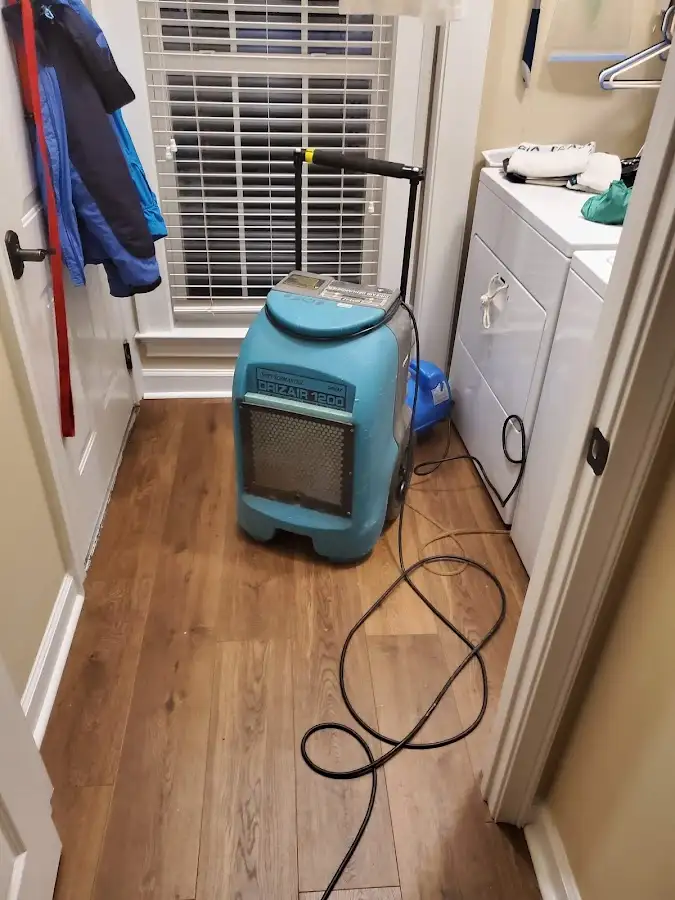 Commercial dehumidifier deployed for Flood Damage Cleanup in Simpsonville